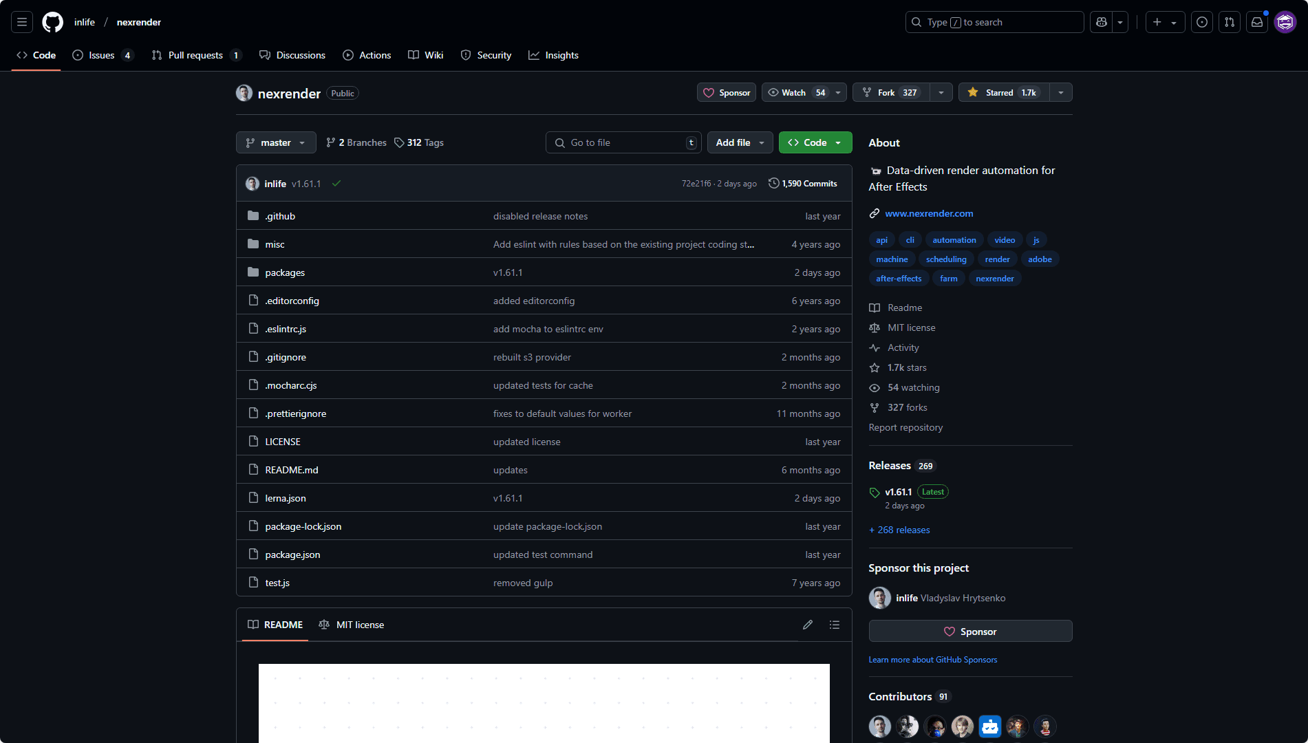 Nexrender Contribution screenshot