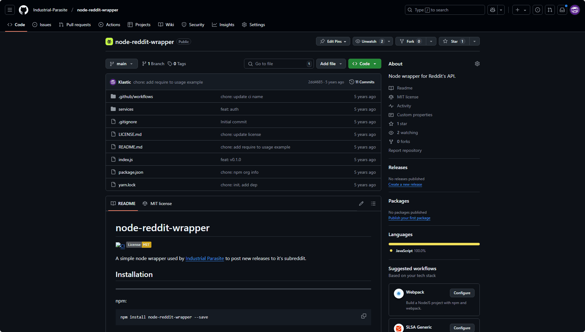 Node-Reddit-Wrapper screenshot